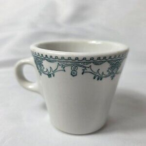 Mayer China Nassau Restaurant Ware Coffee Mug White with Green Floral Design